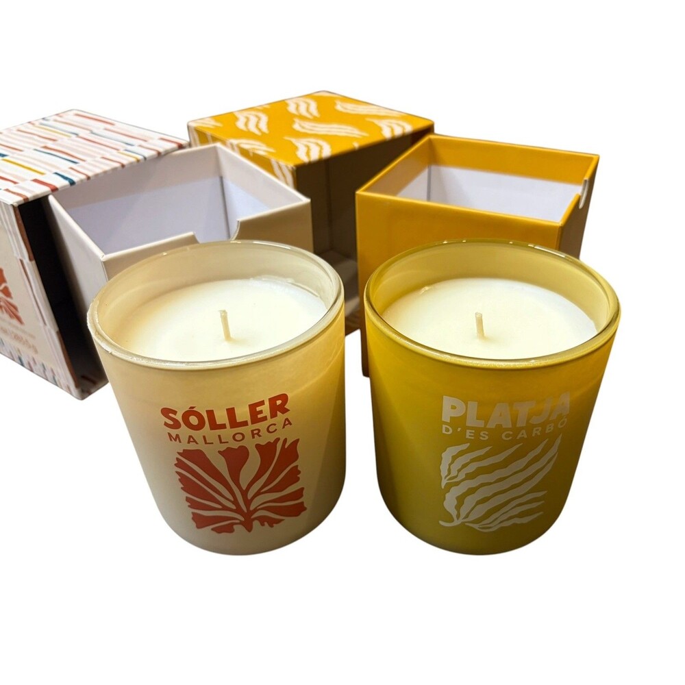 Set Of 2 Candles Ashland 10oz SÓLLER MALLORCA, PLATJA D'ES CARBÓ new